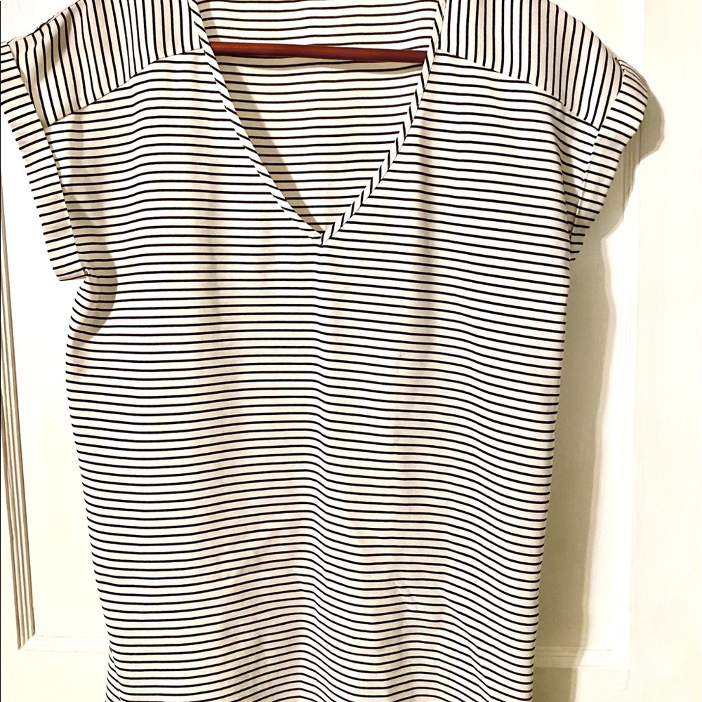 White black striped blouse.